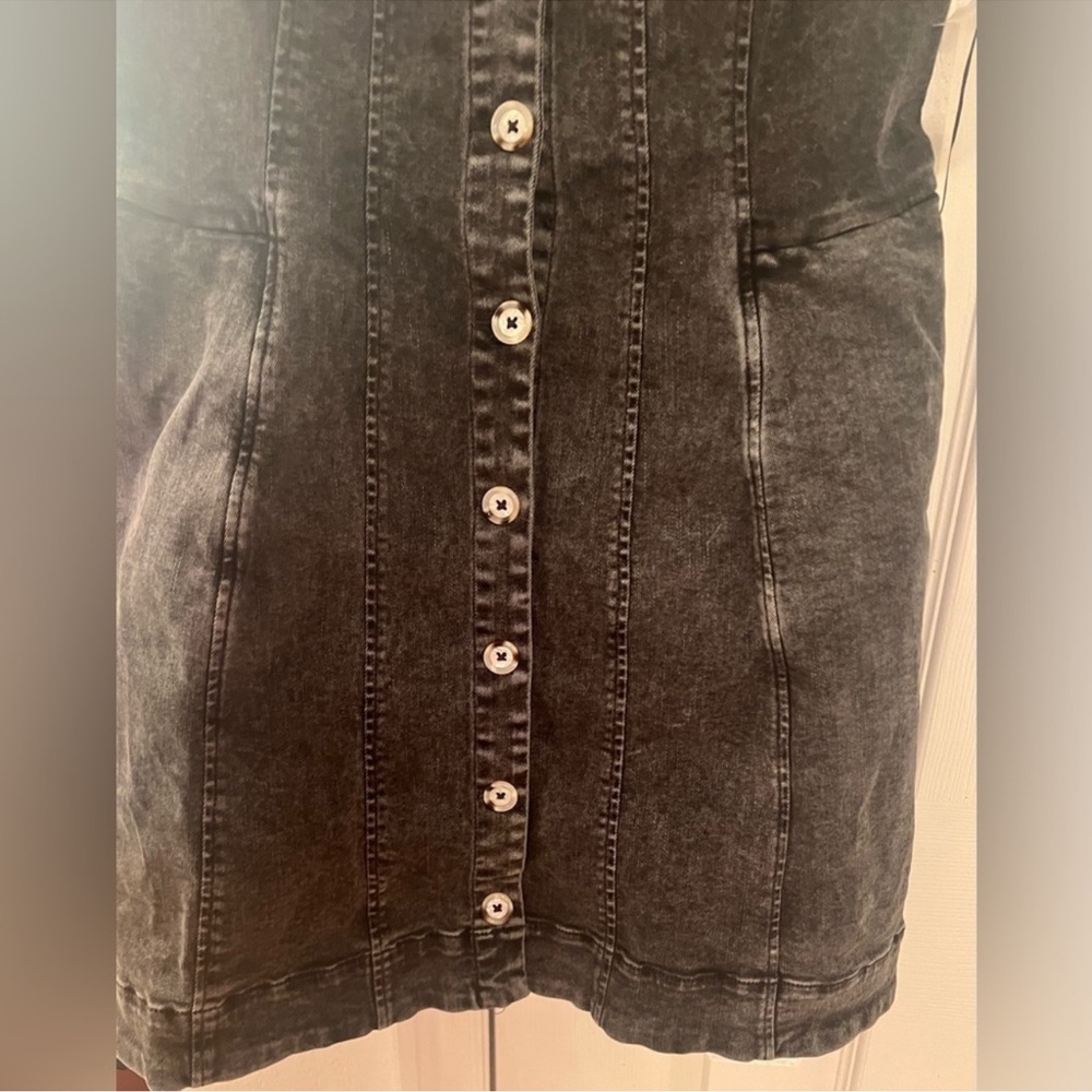 Free People Gimme More Denim Mini Fit & Flare Dress - Picture 6 of 10